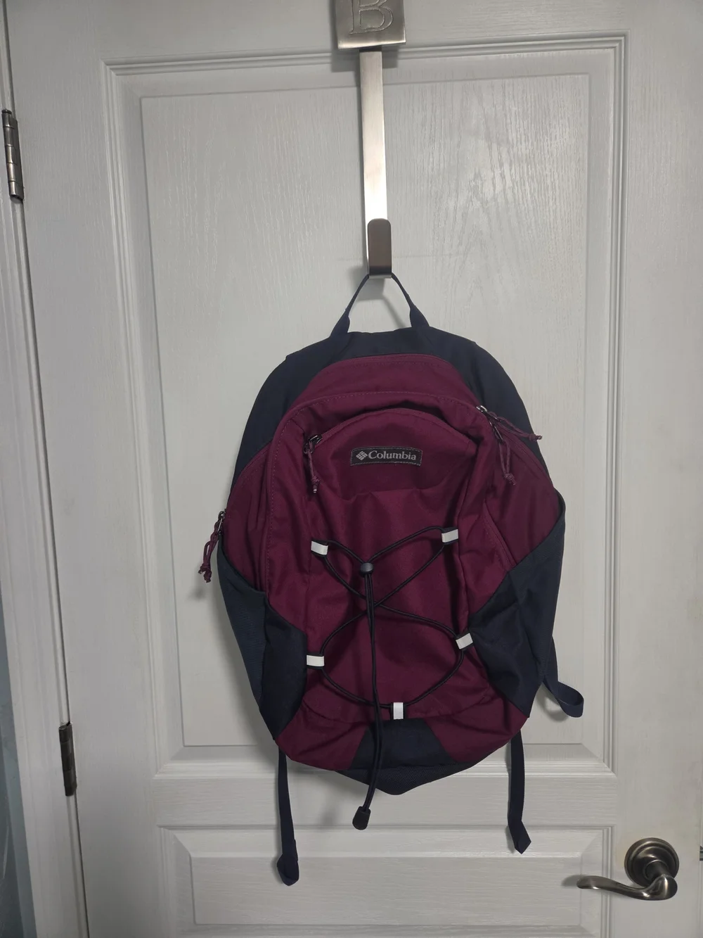 Columbia Northport II Backpack Laptop Navy Burgundy Daypack Travel Hiking School